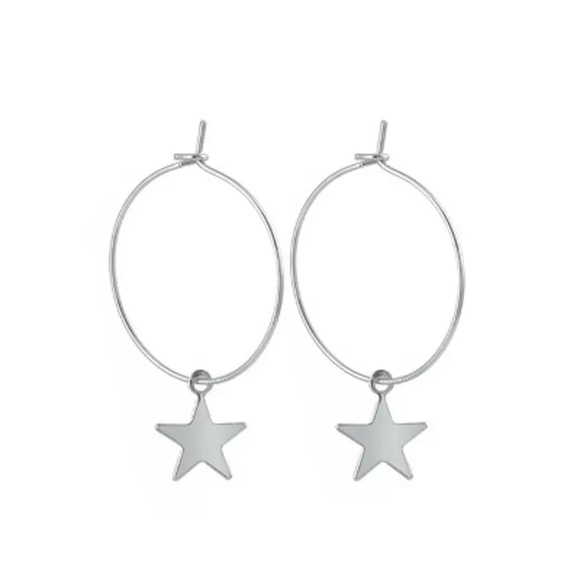 NEW! silver star hoops earring✨ - Picture 2 of 2